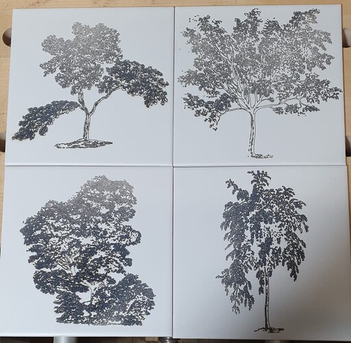trees on 150 x 150mm ceramic tiles