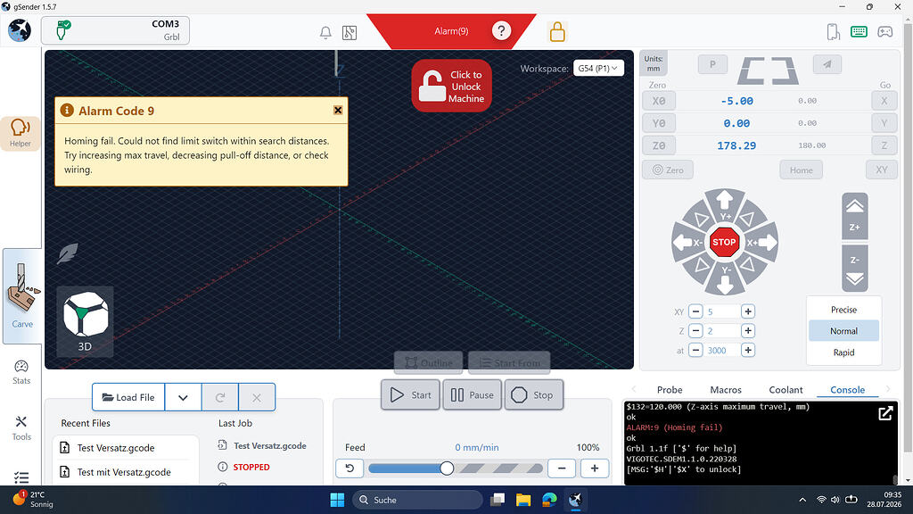 All axis blocked - need help - ❓ Question - Sienci Community Forum
