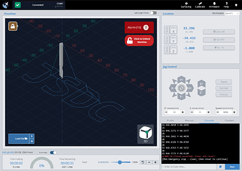 gSender 1.4.7 E-Stop in Job