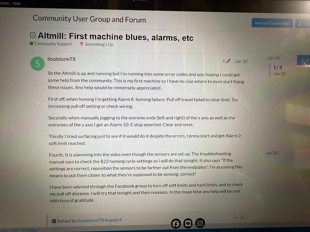 New user setup issues - ❓ Something's Up - Sienci Community Forum