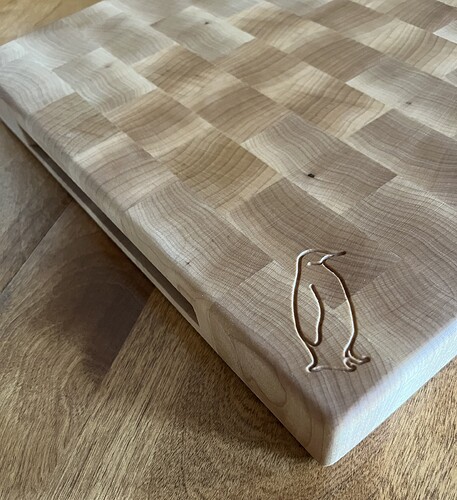 Penguin Cutting Board close up