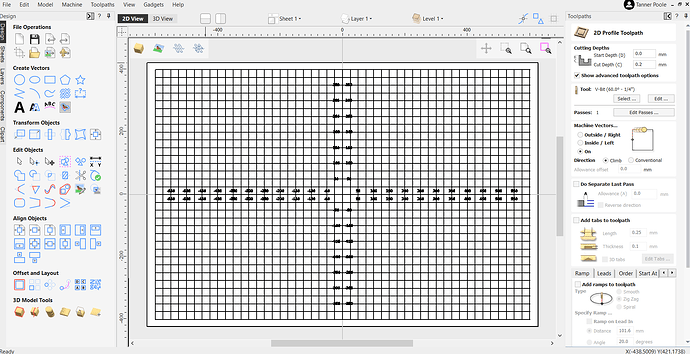 VCarve - 2D Profile Toolpath