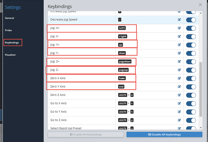 keybindings