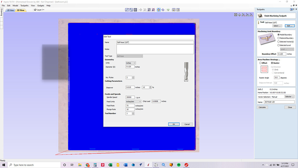 vectric forum large bit speeds