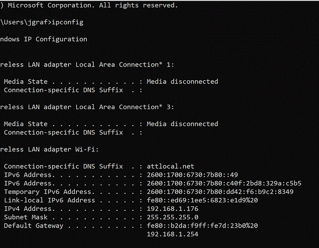 ipconfig