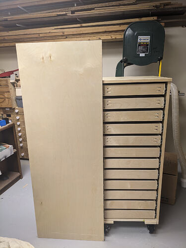 elec shop tall drawer cabinet before drawer fronts