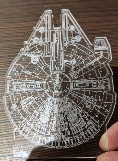 First Acrylic Diamond Drag Bit Engraver - Millennium Falcon - 🪑 Projects -  Sienci Community Forum